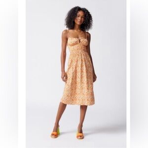 Urban Outfitters Motel Jayko Smocked Floral Midi Dress